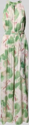 More & More More & More Jumpsuit aus Viskose mit Bindegürtel und Schluppe in Hellgruen, Größe 34