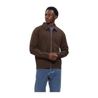 Selected Slmtom Soft Full Zip Sweat Noos - Heren - Sweatshirts & Hoodies - Bruin - Maat: XL Katoen
