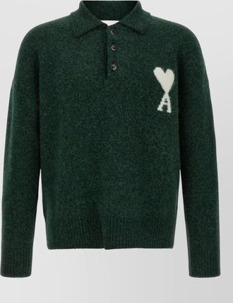 Ami alpaca wool polo sweater