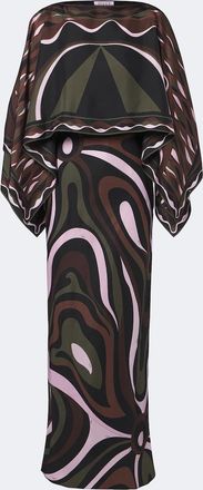 Pucci Marmo and Dune caped silk twill gown