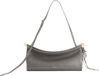 Alaia Medium Le Click East/West Leather Shoulder Bag in Acier at Nordstrom