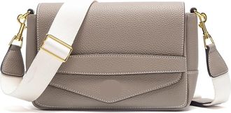 Generic Shoulder Bags Grey Simple Texture Flip Cover Soft Square Bag Woman Commuter(Grey)