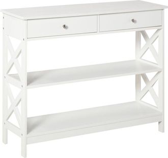 HOMCOM Tavolo Consolle con 2 Cassetti e 2 Mensole Mobile da Ingresso in mdf - Homcom