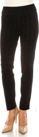 Zac & Rachel Printed Velvet Ankle Pull-On Pants In Black/navy Blazer