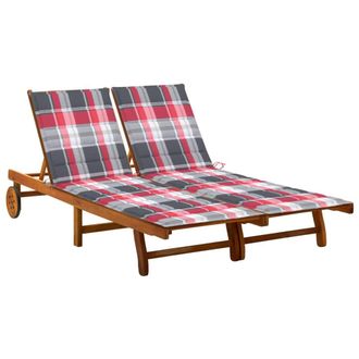 vidaXL Vidaxl - Tumbona De Jard&iacute;n 2 Personas Y Cojines Madera Maciza De Acacia