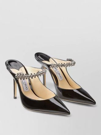 Jimmy Choo London crystal strap pumps 100 pointed toe