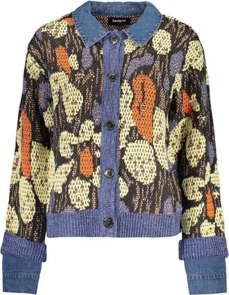 Desigual Vinil Cardigan - Knitwear - Mujer - Azul - S