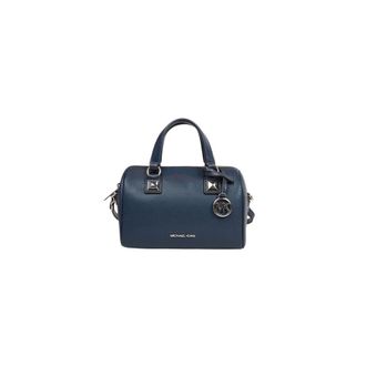 Michael Kors Tassen, Dames, Blauw, ONE Size, Leer, Grayson Kleine Leren Duffel Crossbody Tas