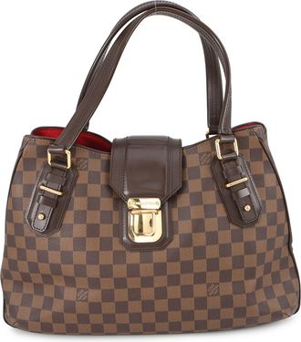 Louis Vuitton Damier Damier Canvas Ebene Red Color Tote Bag (Pre-Owned)