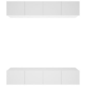 vidaXL Vidaxl - Muebles Para Tv 4 Uds Madera Contrachapada Blanco 80x30x30 Cm
