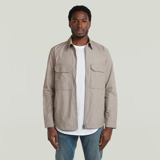 G-Star Zip Regular Overshirt - Beige - Heren