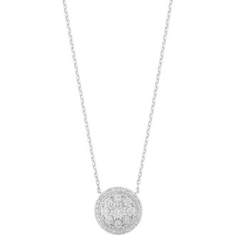 Effy Sterling Silver Diamond Circle Pendant Necklace in White at Nordstrom Rack, Size 18