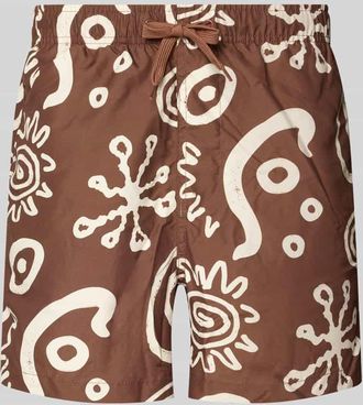 Only & Sons Badehose mit Allover-Muster Modell PRINT in Hellbraun, Gr&ouml;&szlig;e XL