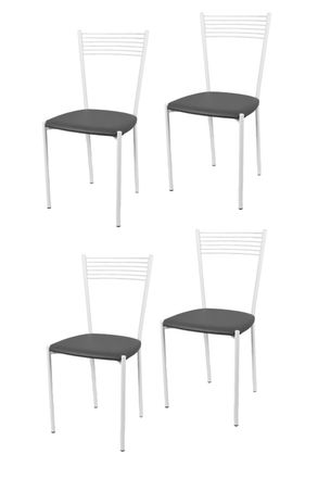 Tommychairs Tommychairs - Set 4 Sedie Modello Elegance Per Cucina Bar E Sala Da Pranzo, Struttura In Acciaio Verniciata Colore Bianco E Seduta Imbottita E Rivesti