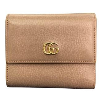 Gucci Beige Leather Wallet (Tri-Fold) (Pre-Owned)