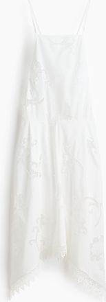 H&M Baumwollkleid mit Broderie Anglaise - Weiss