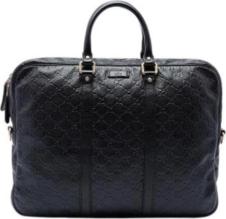 Gucci Pre-owned Business Bag - Heren - Vintage Handtas - Zwart - ONE Size - Leer - Vintage