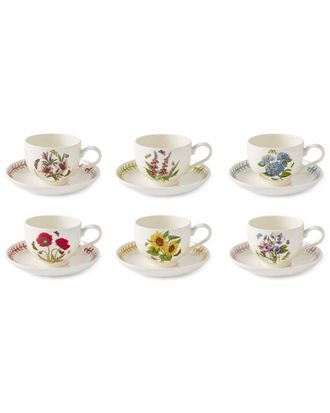 Portmeirion Set Of 6 Botanic Garden Meadow Breakfast Cups & Saucers