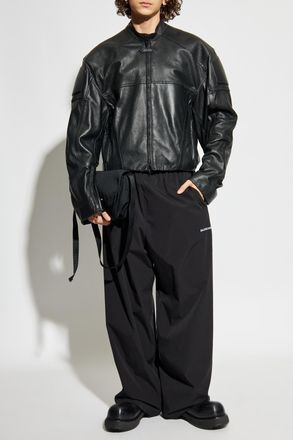 Balenciaga Trousers With Logo, Mens, Black