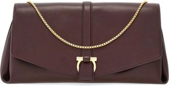 Ferragamo large front flap soulder bag - women - CALFSKIN/Lambskin/CALFSKIN - One Size - Red