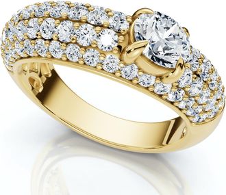 Pompeii3 1 1/2Ct Pave Kimberly Diamond Anniversary Ring 14k Gold or Platinum Lab Grown