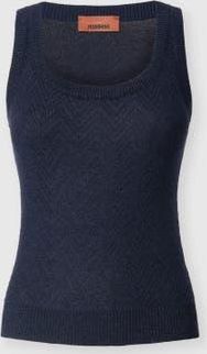 Missoni Cotton Blend Tank Top With Zigzag Pattern in Blue at Nordstrom, Size X-Small