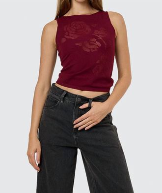 Thrills Rosetta Knit Tank Top In Mahogany
