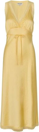 Lollys Laundry Aliya LL Midi Jurk - Dames - Casual kleedjes - Geel - S - Katoen - Kleedjes