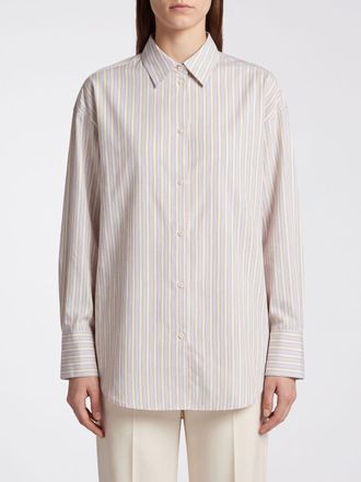 Toteme Striped Viscose and Silk Blend Shirt with Classic Collar