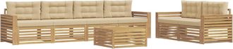 vidaXL Conjunto De Sof&aacute;s De Exterior 7 Uds. Y Beige Vidaxl