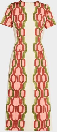 Mestiza New York Hampton Reversible Geometric-Print Midi Dress