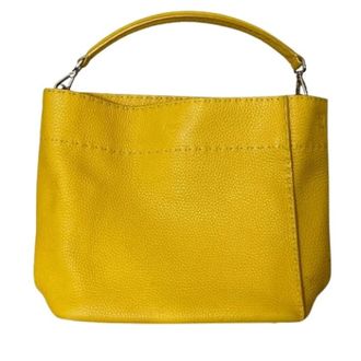 Fendi Pre-owned Handbags, female, Yellow, Size: ONE SIZE Pre-owned Vintage Leather Handbag