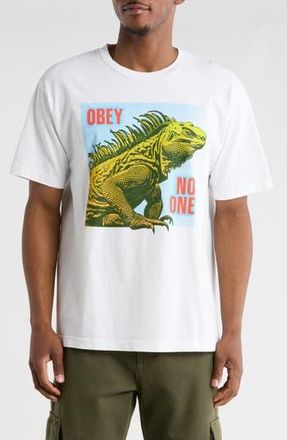 Obey No One Reptile Graphic T-Shirt in Pigment Vintage White at Nordstrom Rack, Size X-Small