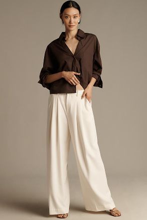 Maeve The Avery Wide-Leg Pleated Trousers by Maeve Pants