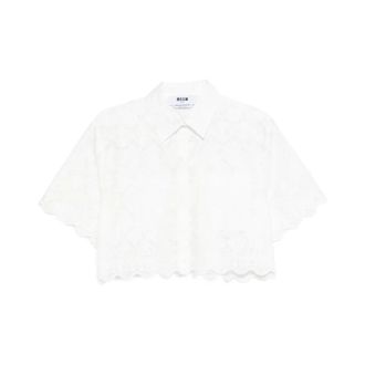 Msgm Shirts, female, White, Size: L Camicia