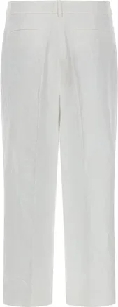 Michael Michael Kors Linen-Cotton Wide Leg Trousers - White