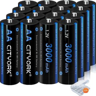 OEM Pilas Recargables Aa, Capacidad De 3000 Mah, Cargador Inteligente