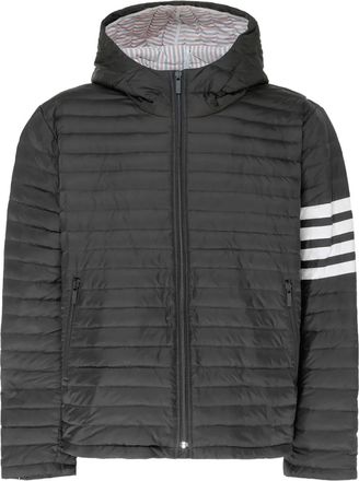 Thom Browne Piumino con dettaglio a righe - Nero