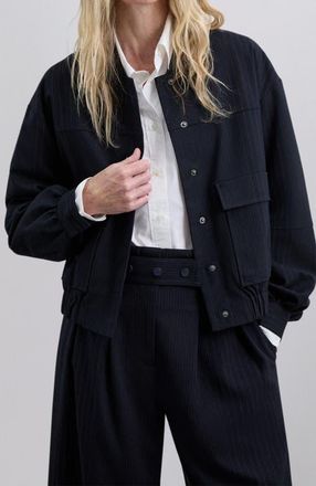 Scalpers Beltpocketbomber Jacket in Navystripes at Nordstrom, Size X-Large Eu