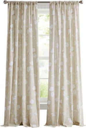 DKNY Dandelion Floral Print Set of 2 Poletop Curtain Panels in Linen at Nordstrom, Size 50X63