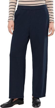 Eileen Fisher Garment Dyed Terry Wide Ankle Pant Womens Clothing Ink : LG, Cotton