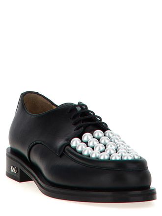 Mach & Mach Sirene Lace-Up Flat - Black