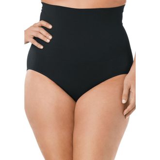 SECRET SOLUTIONS Instant Shaper Medium Control Seamless High Waist Brief in Black at Nordstrom, Size 18