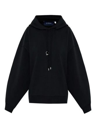 Sportmax Hoodie met trekkoord en ringdetail - Zwart