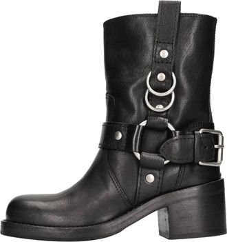 Ash Stormy 01 Vegetal Calfnero - Dames - Laarzen met Hak - Zwart - 36 EU - Leer - Schoenen