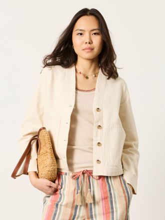 Fat Face FatFace Dulcie Ecru Denim Jacket