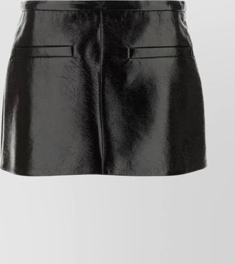Courr&egrave;ges vinyl thigh-length fitted skirt