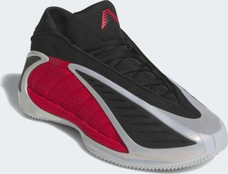 adidas Basketballschuh ADIDAS PERFORMANCE ANTHONY EDWARDS 2, Gr. 42,5, silber metallic, pure ruby, core schwarz, Synthetik, Textil, Schuhe Basketballschuh