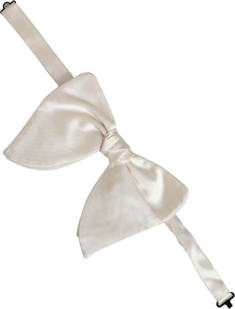 Dolce & Gabbana Silk Pre-Tied Bow Tie - White
