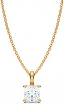 Allurez Cushion Lab Diamond 4-Prong Necklace 14K Yellow Gold (1.00ct)